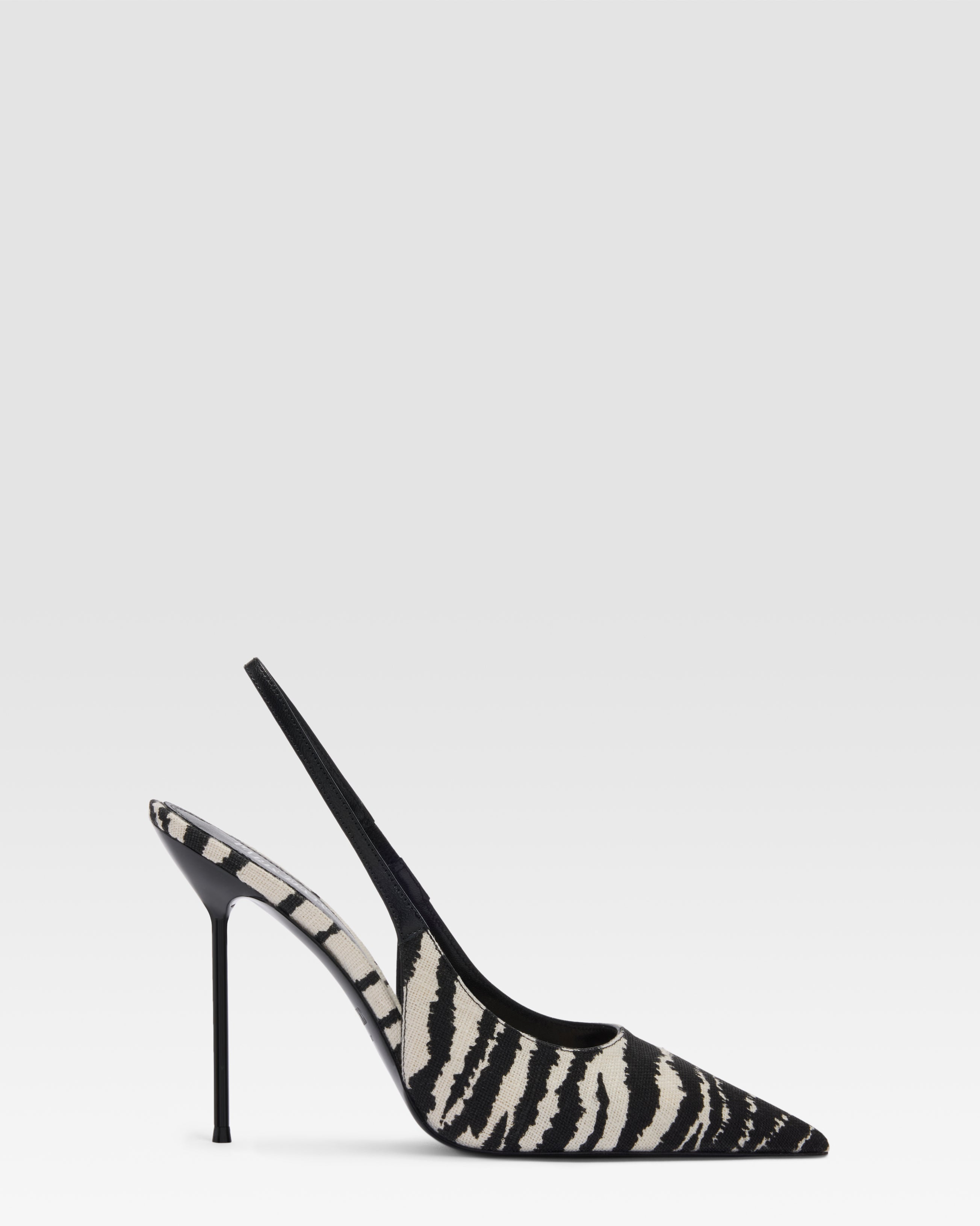 ZEBRA-PRINT LINEN SLINGBACK