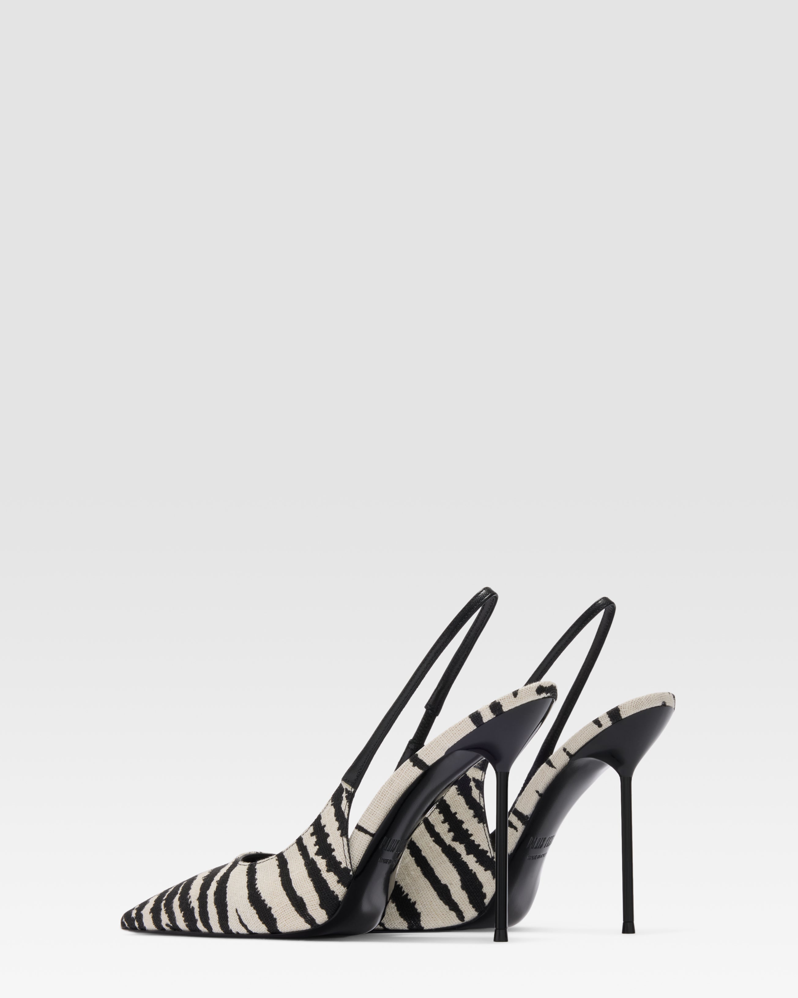 ZEBRA-PRINT LINEN SLINGBACK