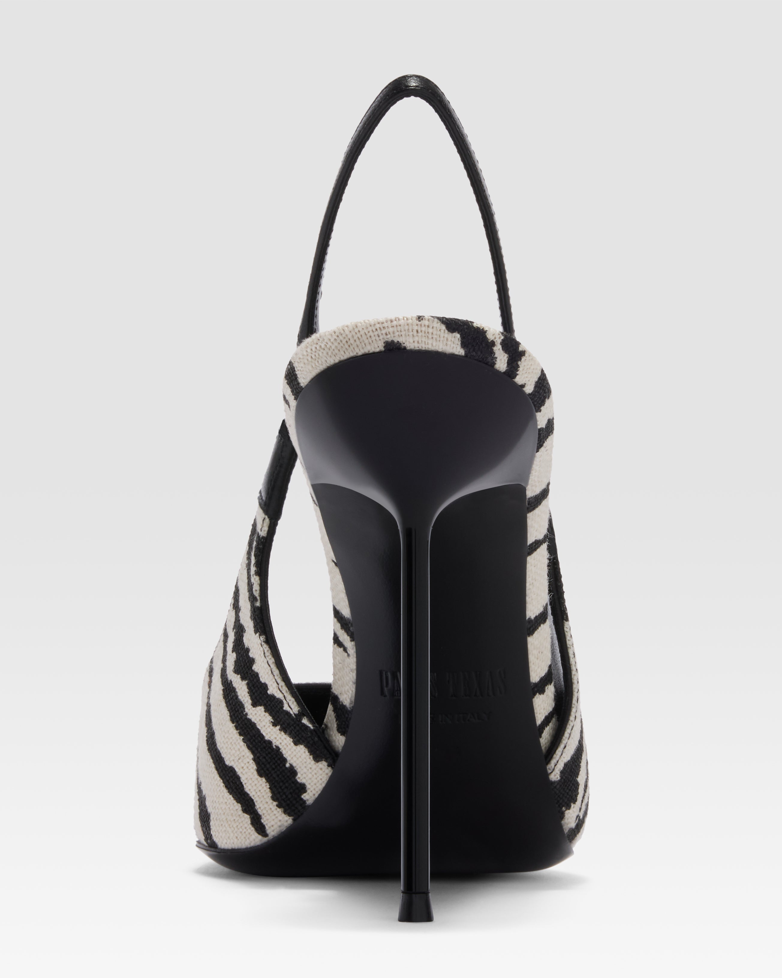 ZEBRA-PRINT LINEN SLINGBACK