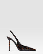 TORTOISE PATENT LEATHER SLINGBACK
