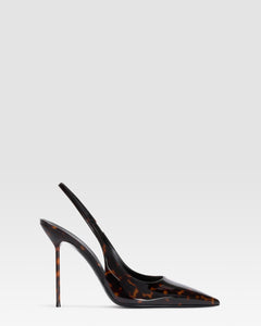 TORTOISE PATENT LEATHER SLINGBACK