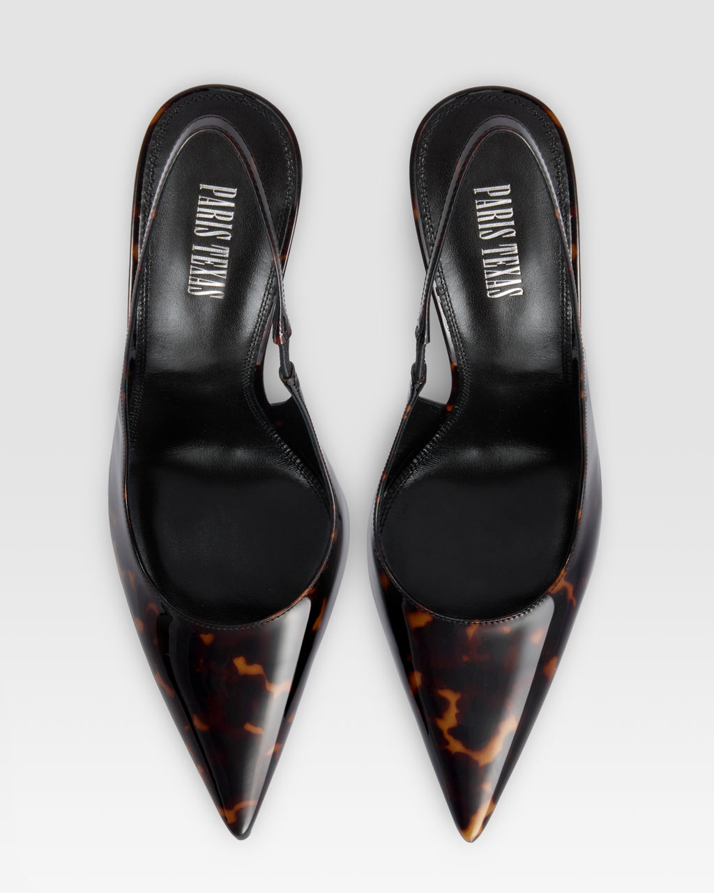 TORTOISE PATENT LEATHER SLINGBACK