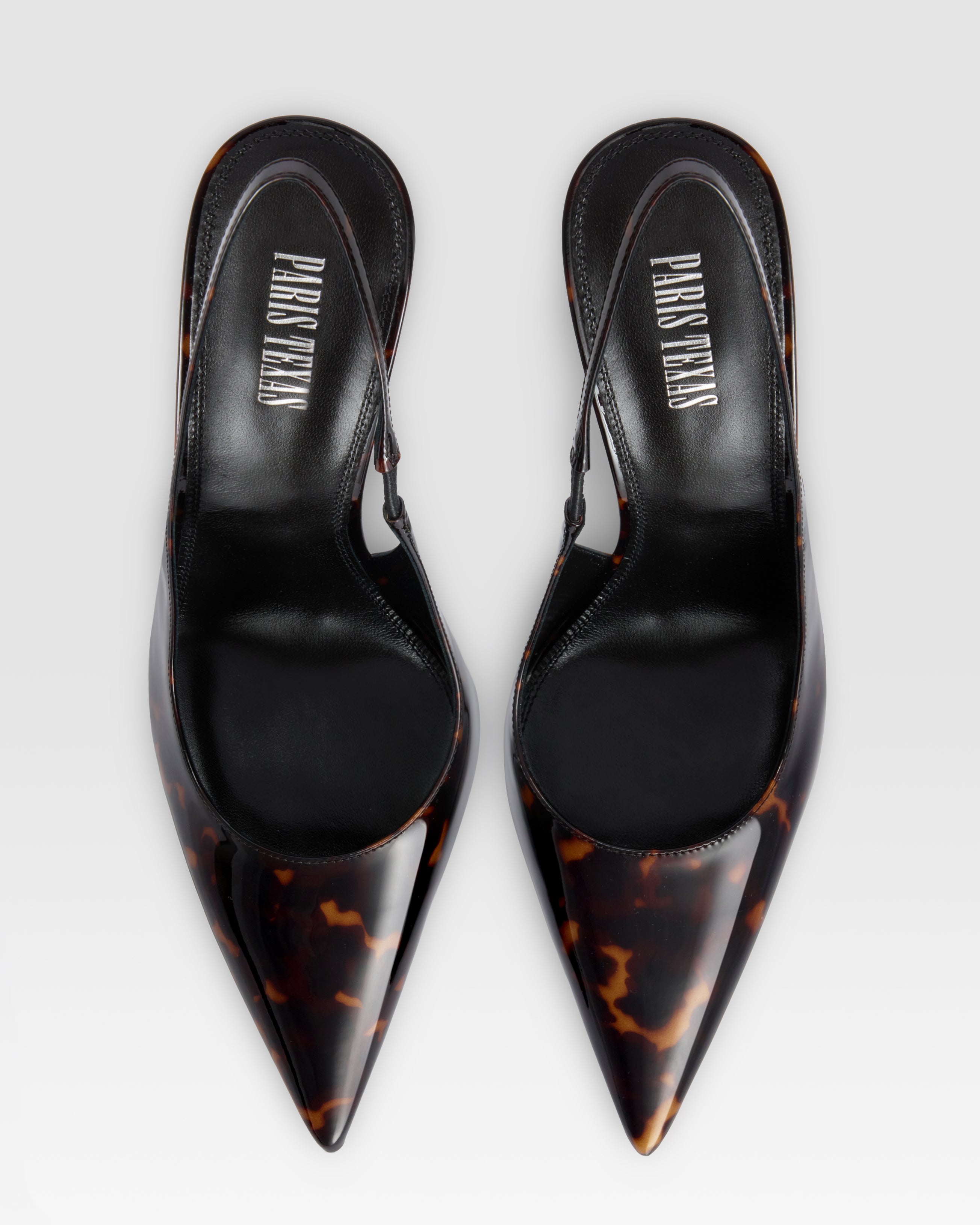 TORTOISE PATENT LEATHER SLINGBACK