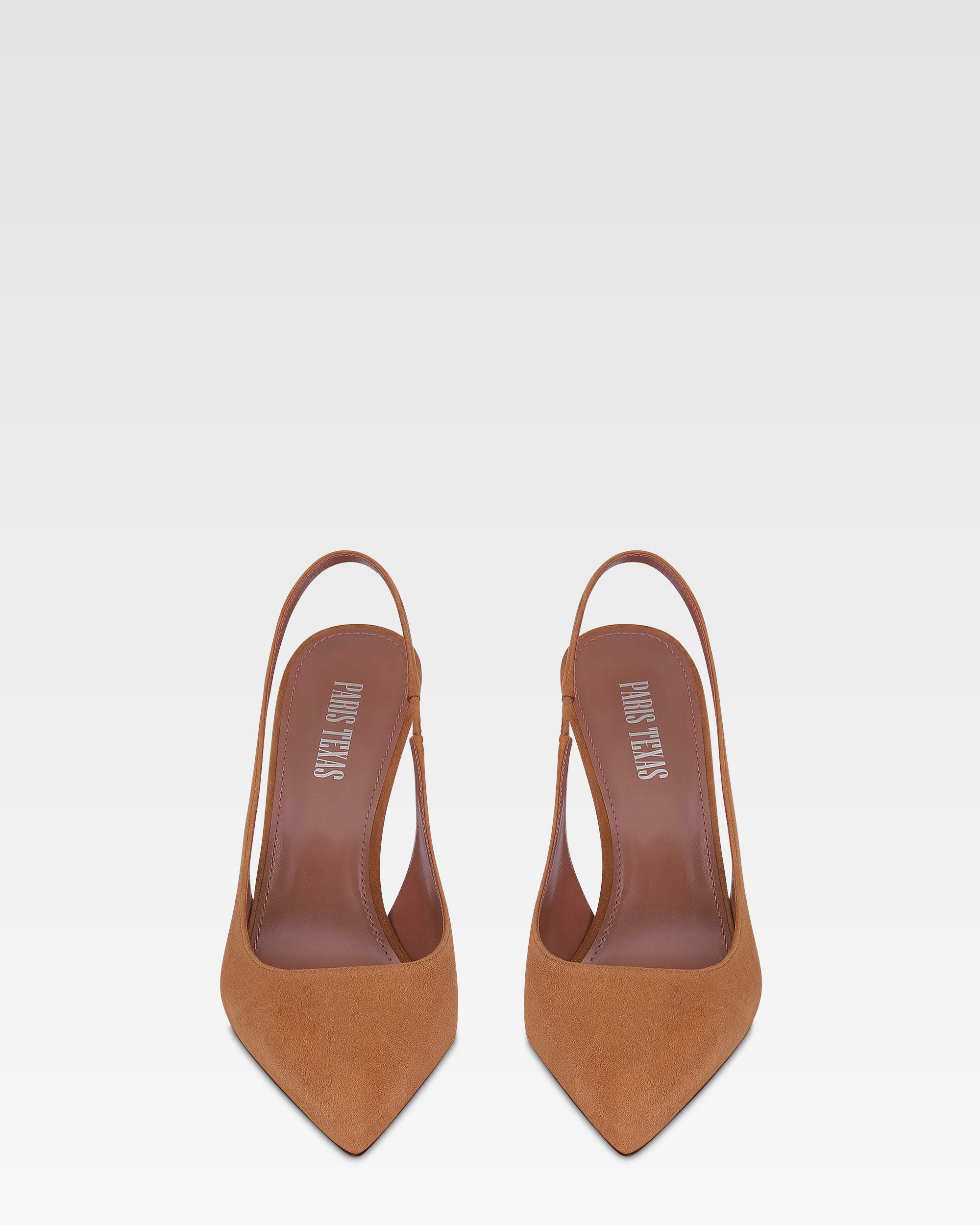 Slingbacks in cognac suede leather