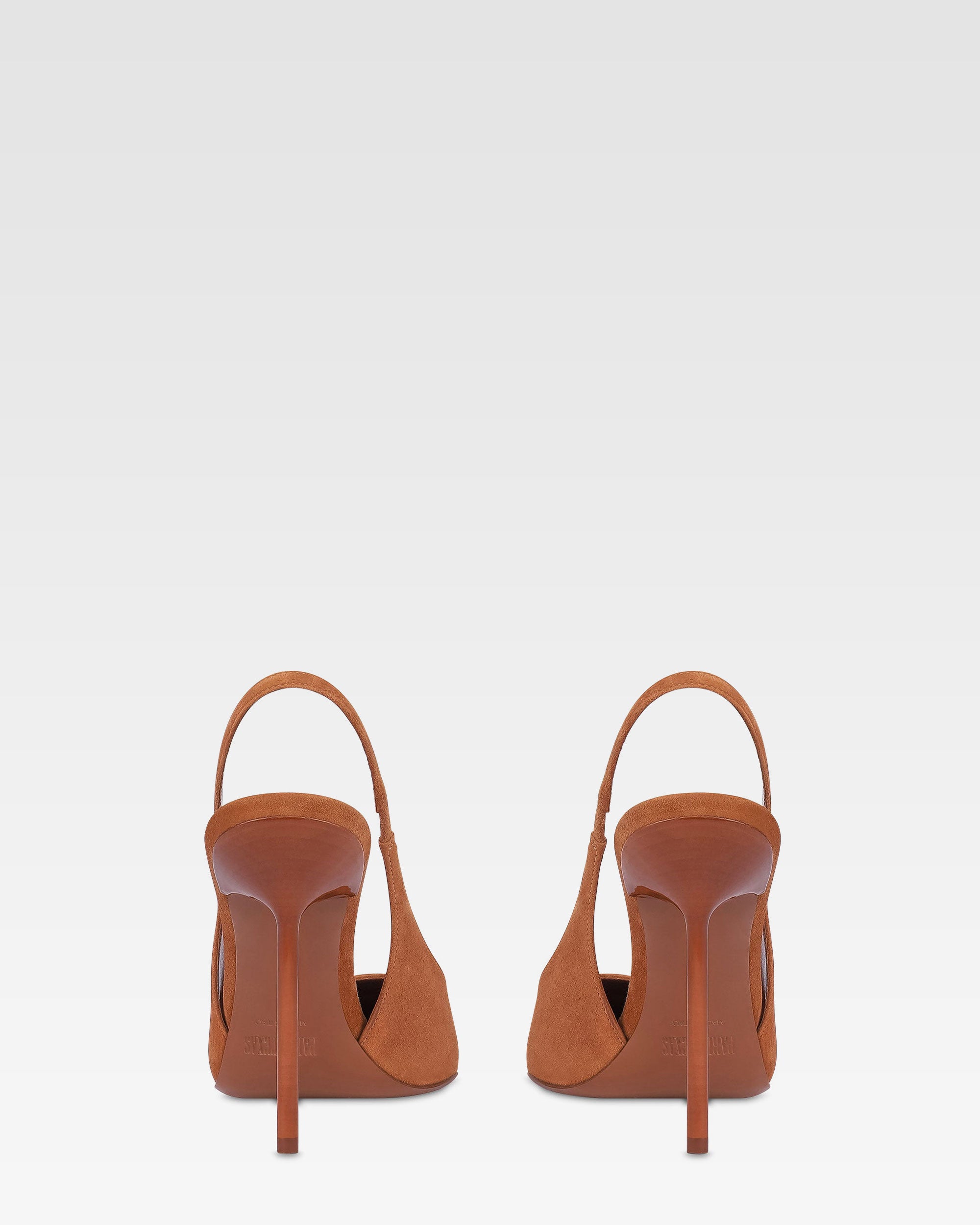 Slingbacks in cognac suede leather