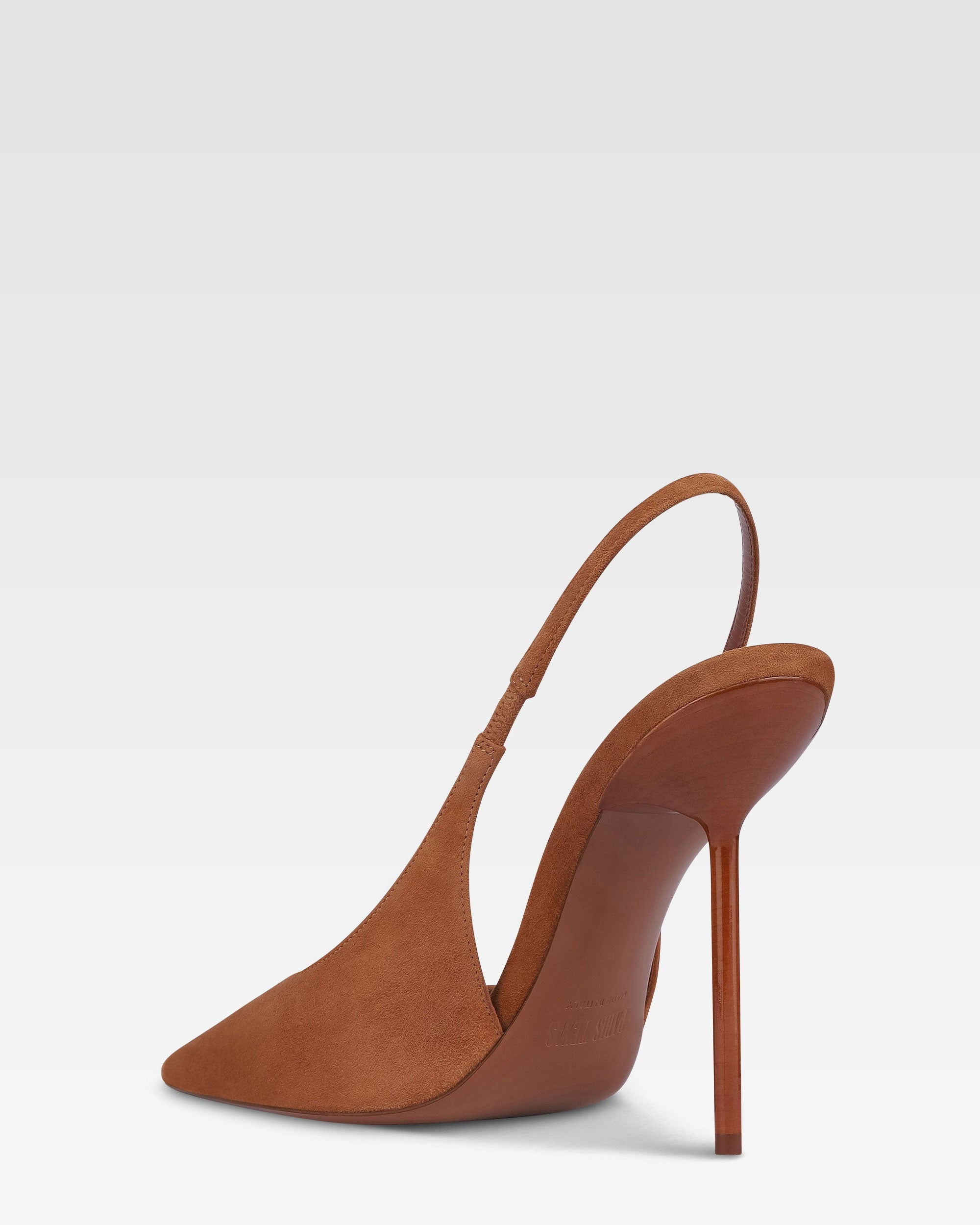 Slingbacks in cognac suede leather