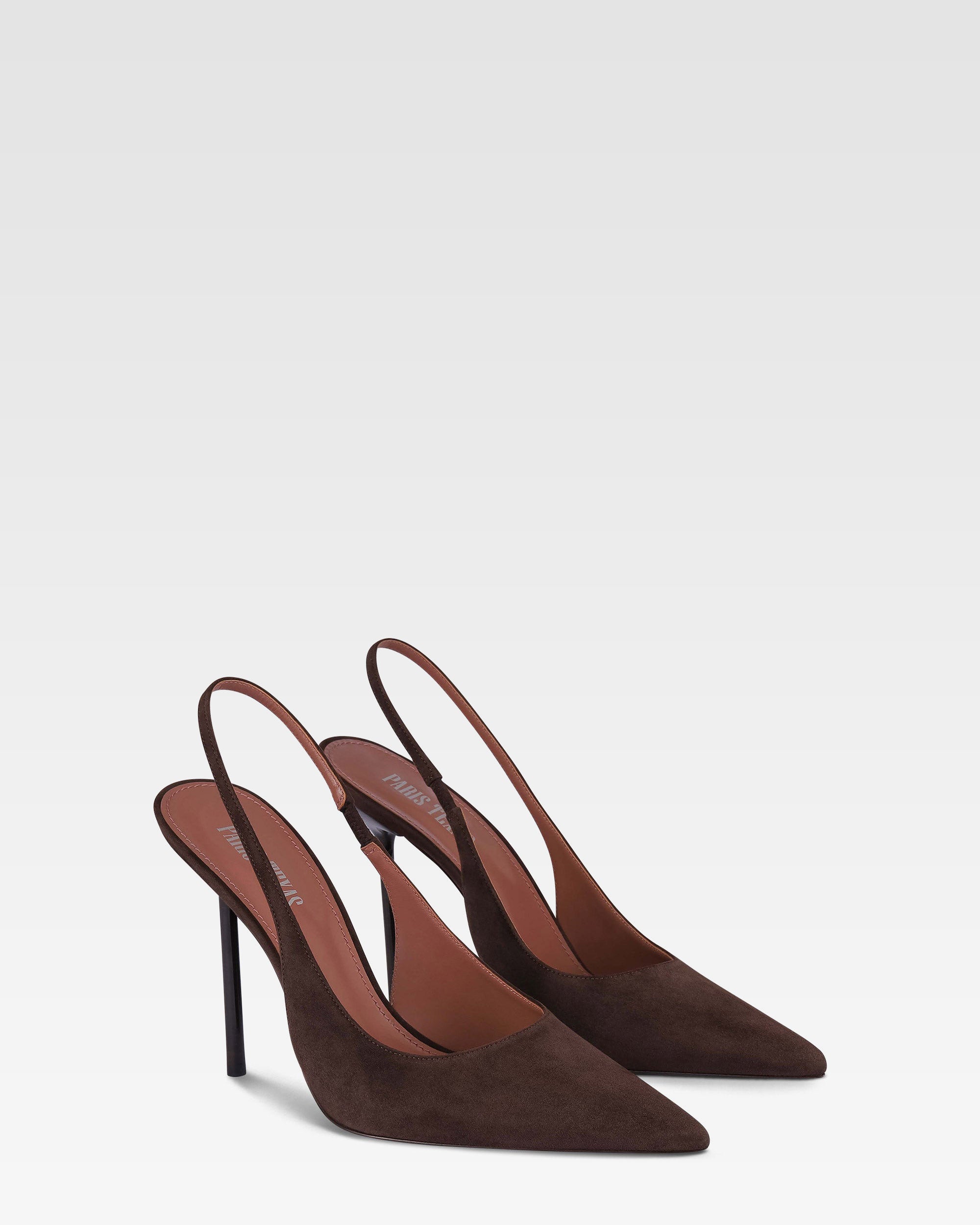 Slingbacks in pelle scamosciata ebano