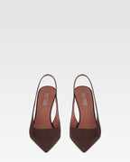 Slingbacks in pelle scamosciata ebano