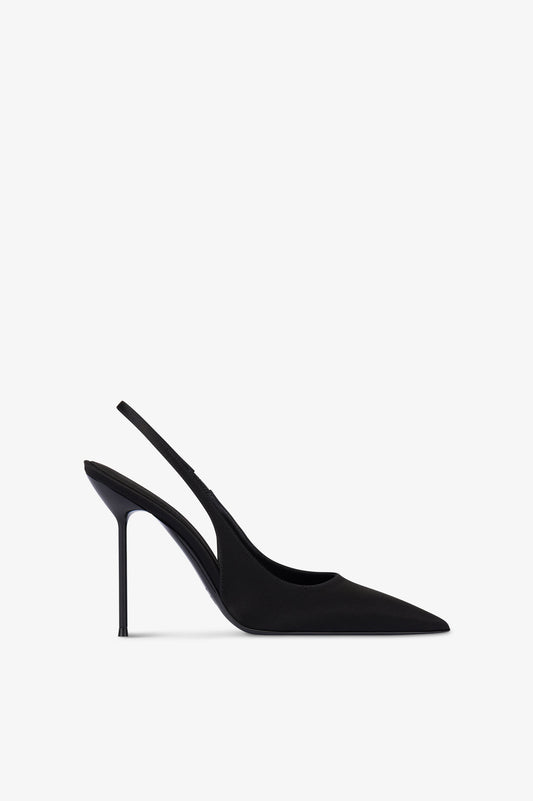 Slingbacks in raso nero