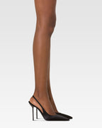 Slingbacks in raso nero