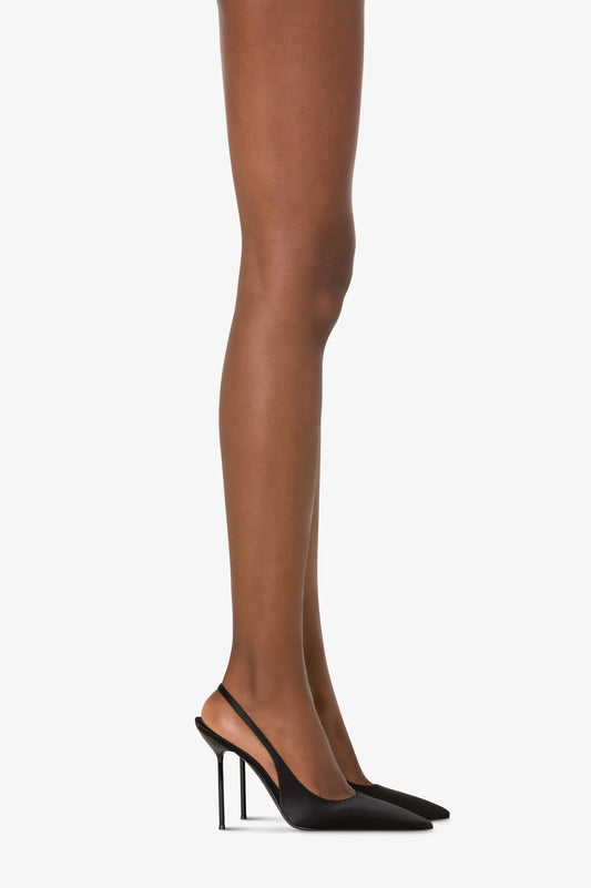 Slingbacks in raso nero