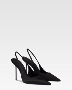 Slingbacks in raso nero