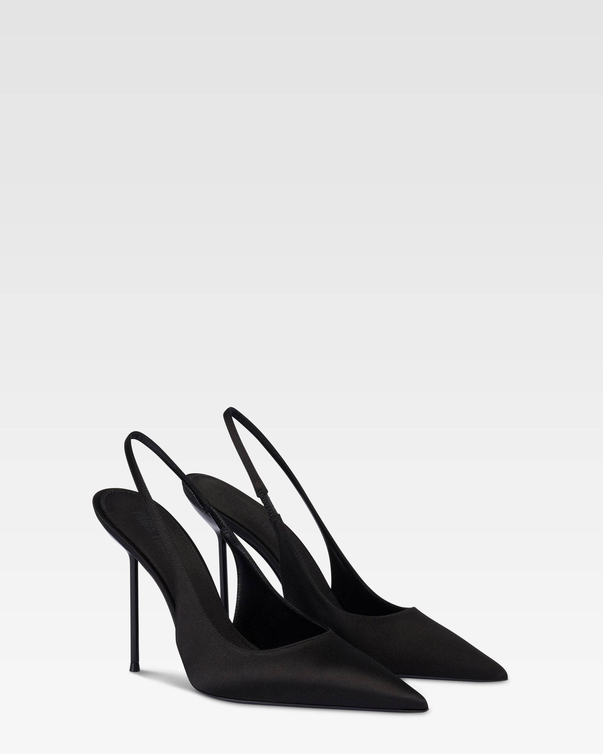 Slingbacks in raso nero