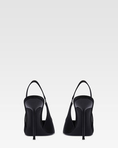 Slingbacks in raso nero