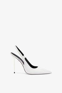 Slingback in vernice bianco