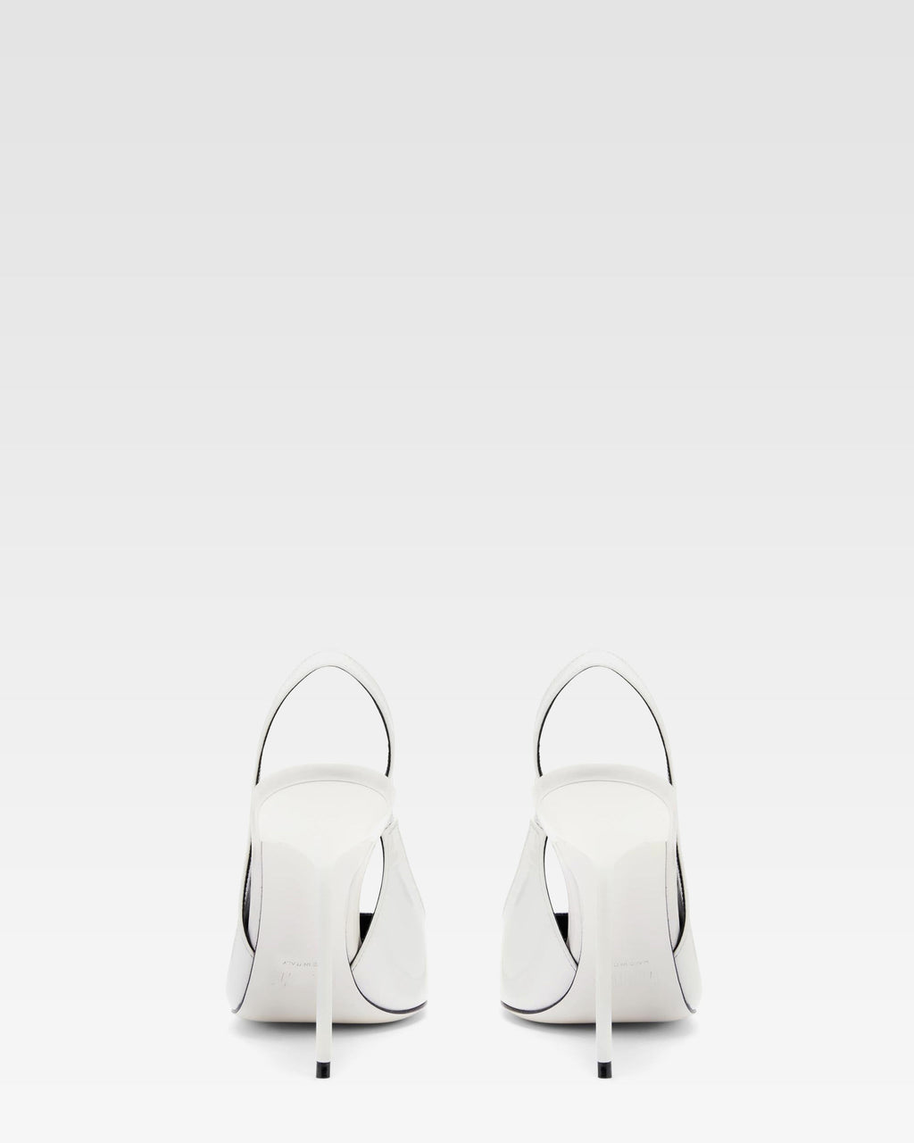 White patent leather slingbacks