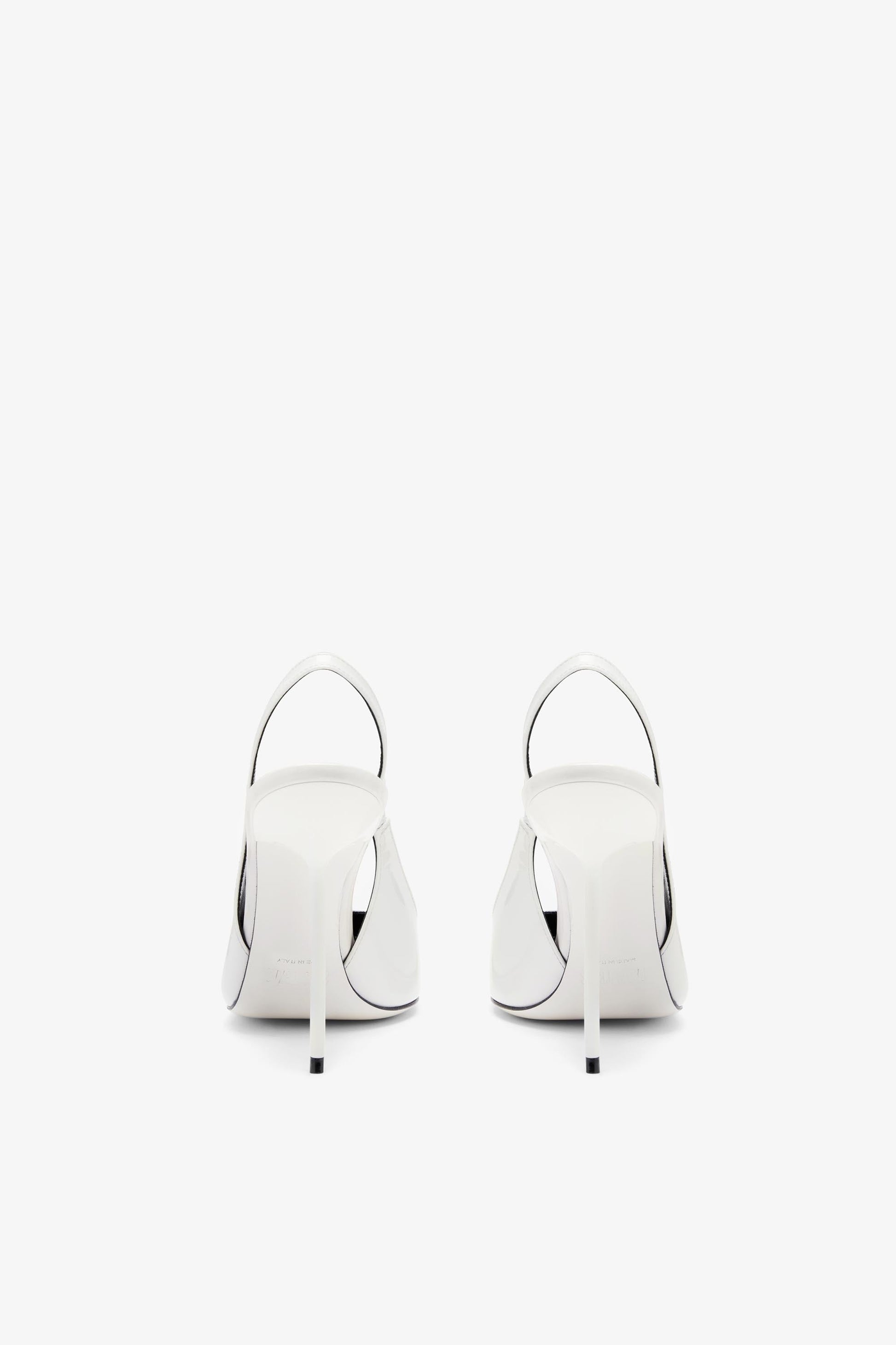 Slingback in vernice bianco