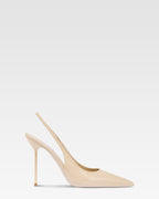 Slingbacks in almond patent leather