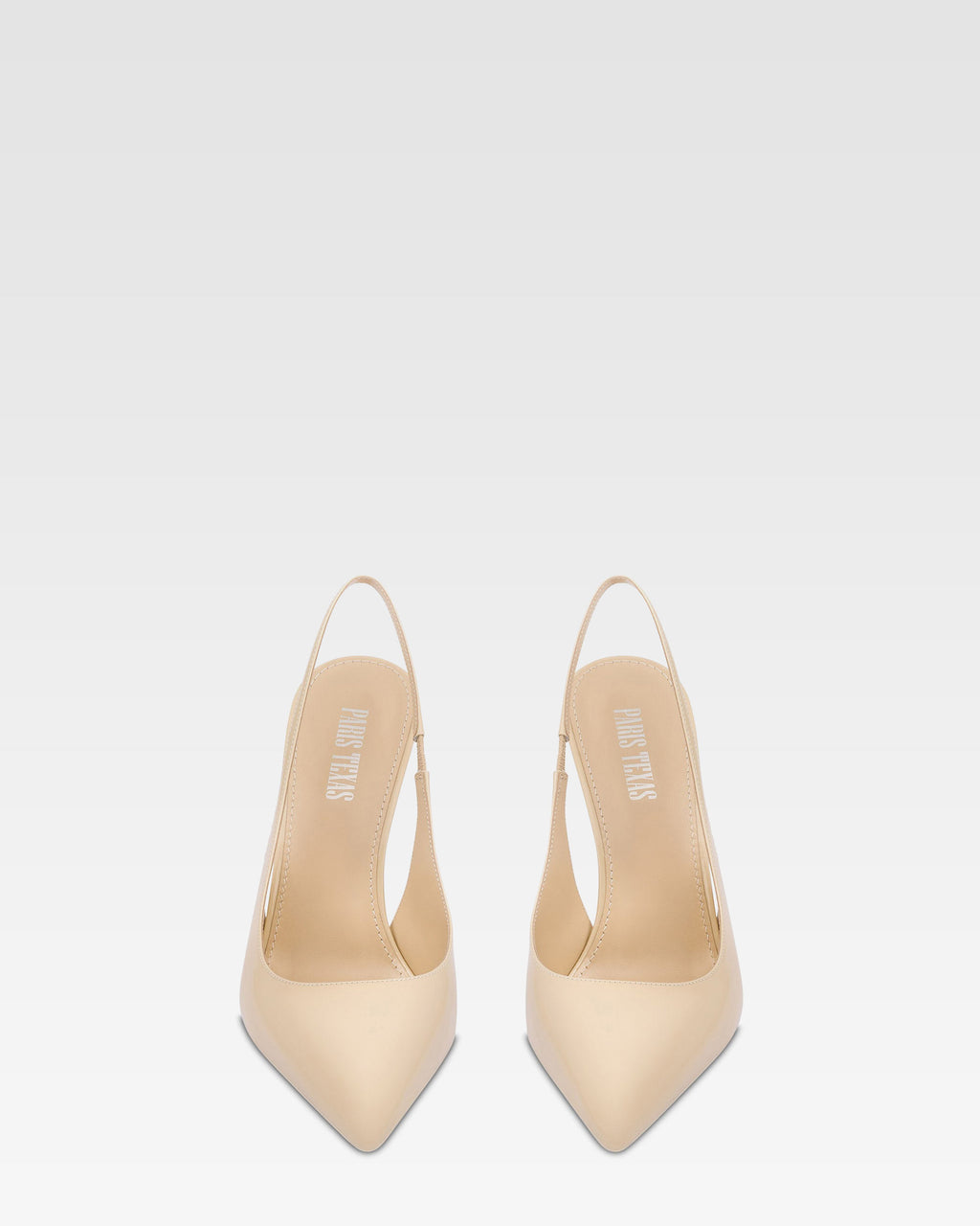 Slingbacks in almond patent leather