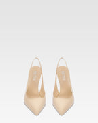 Slingbacks in almond patent leather