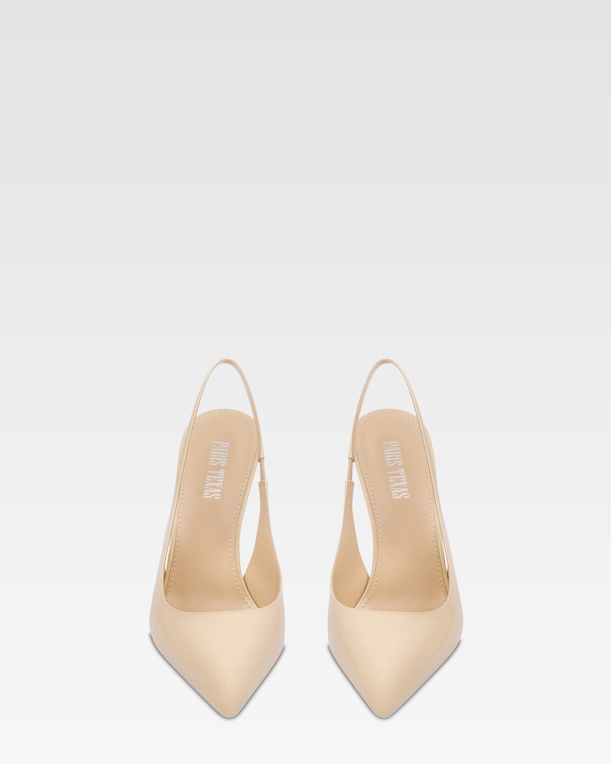 Slingbacks in almond patent leather