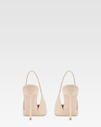 Slingbacks in almond patent leather