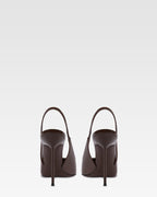 Slingbacks in chocolate patent leather