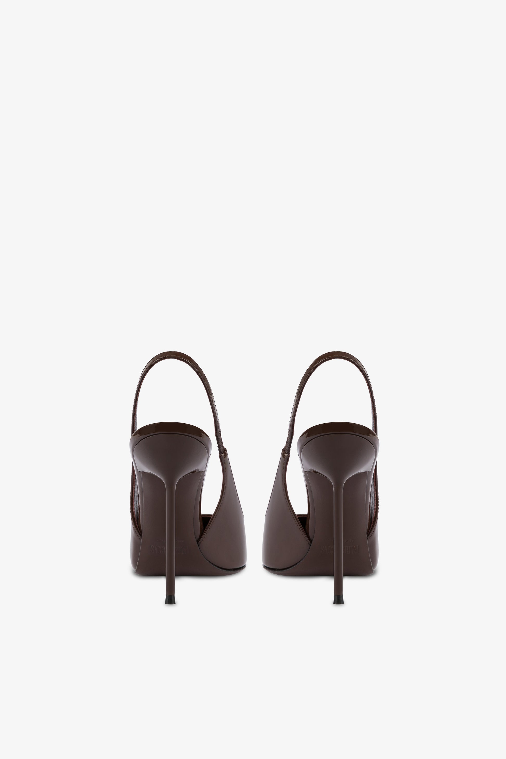 Slingbacks in chocolate patent leather