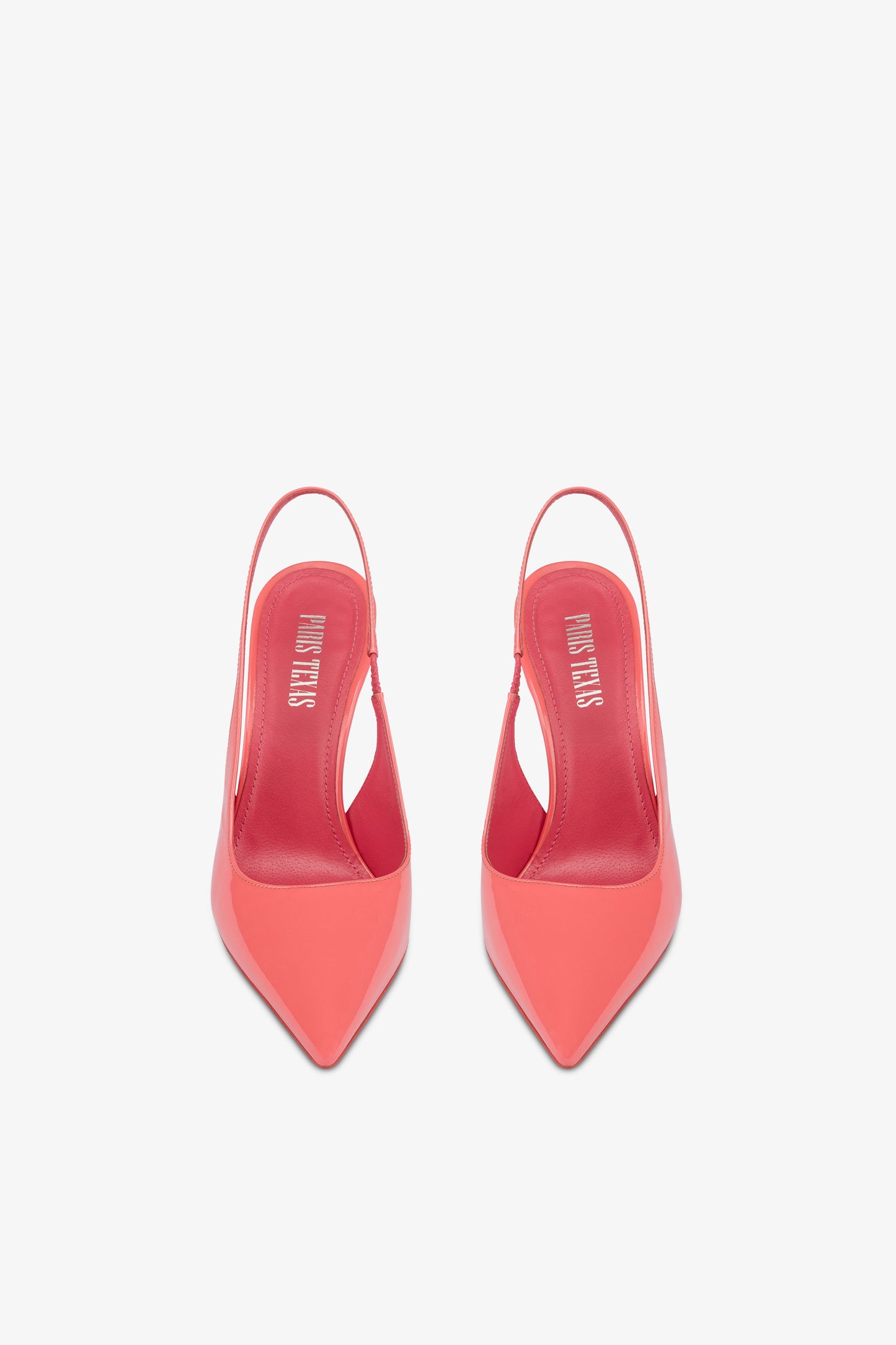 Slingbacks in coral patent leather