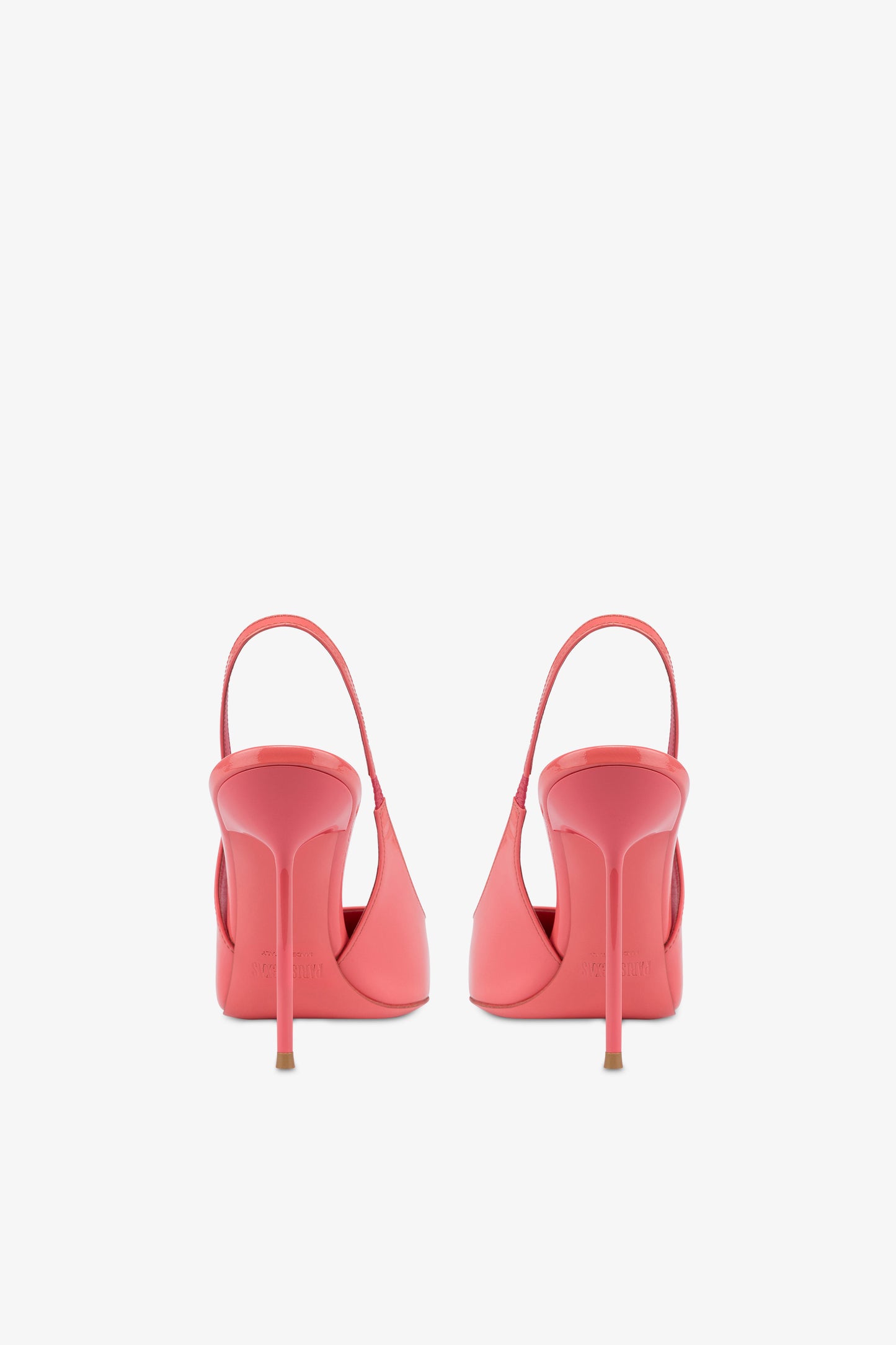 Slingbacks in coral patent leather