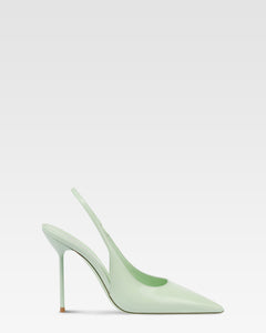 Slingbacks in mint patent leather