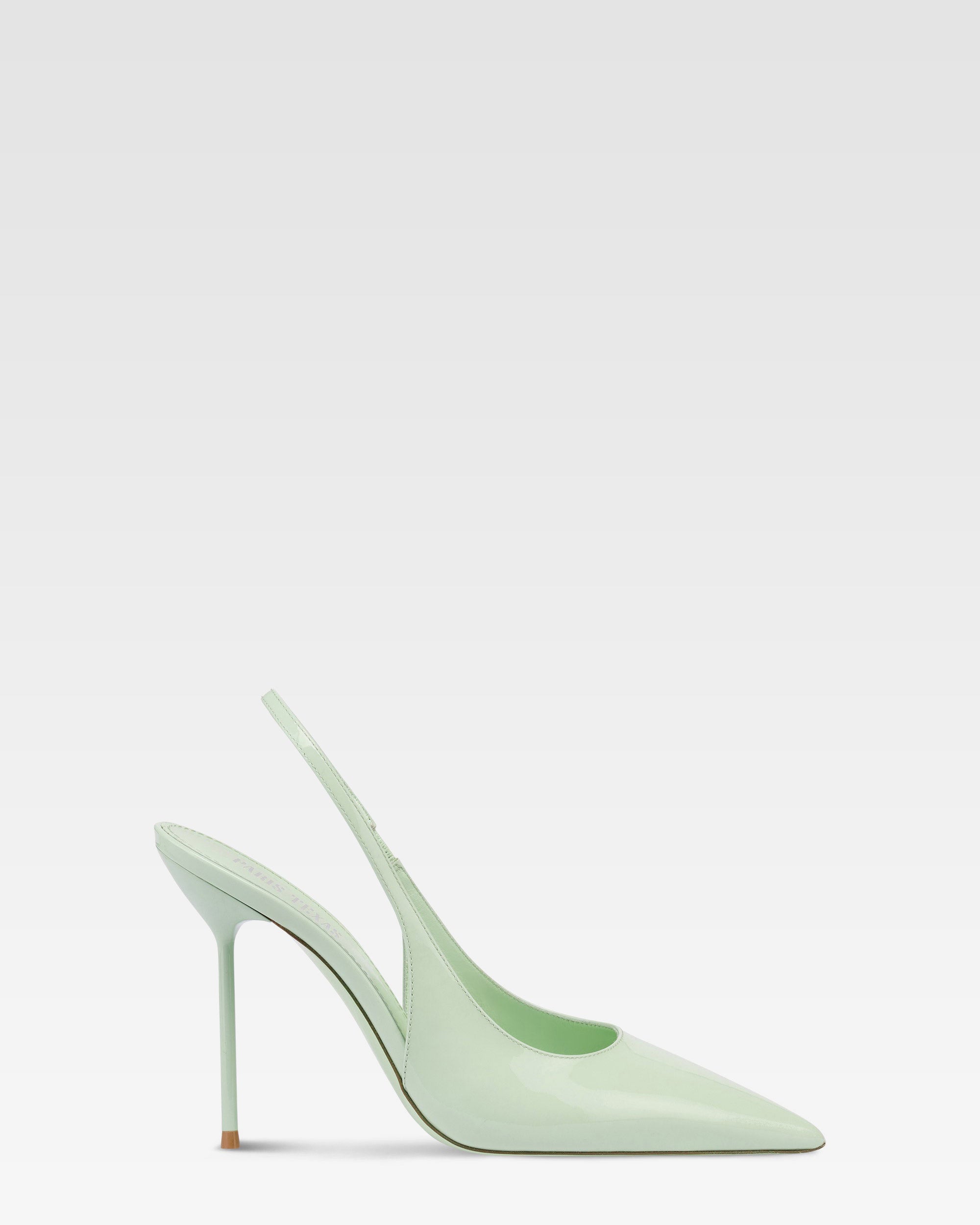 Slingbacks in mint patent leather