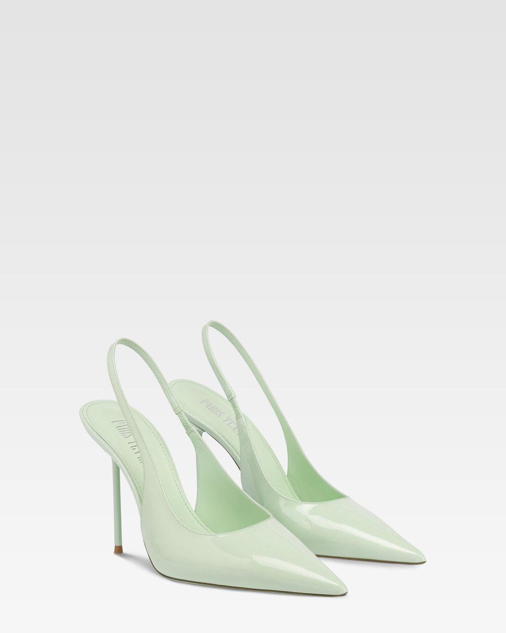 Slingbacks in mint patent leather