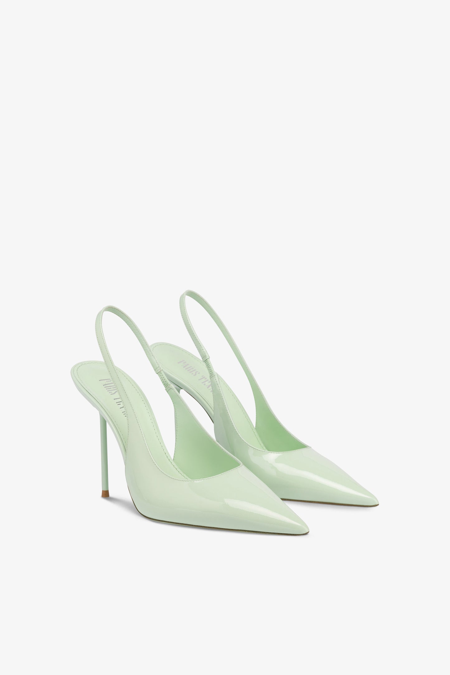 Slingbacks in mint patent leather