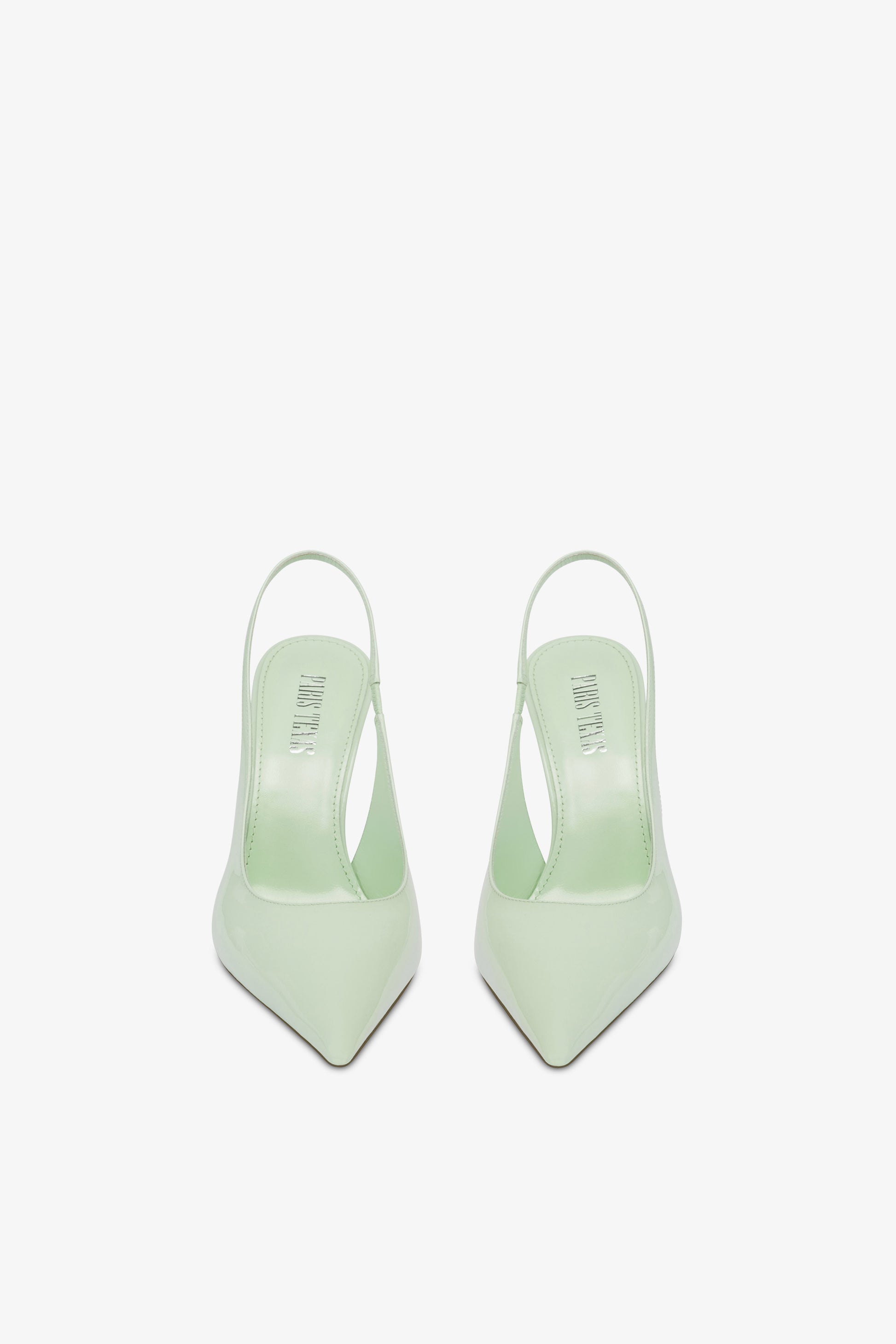 Slingbacks in mint patent leather