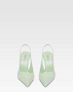 Slingbacks in mint patent leather