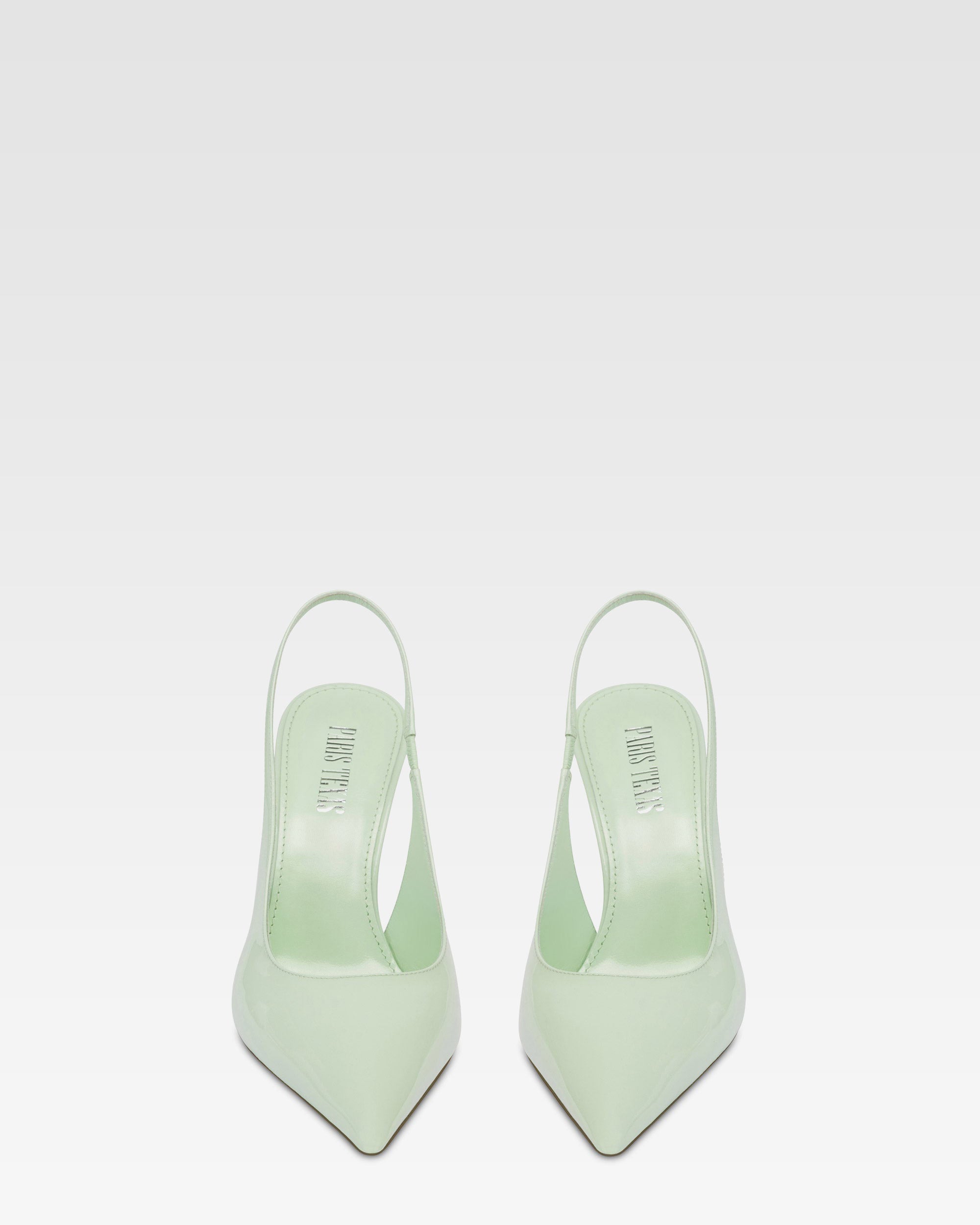 Slingbacks in mint patent leather