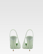 Slingbacks in mint patent leather