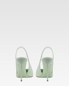 Slingbacks in mint patent leather