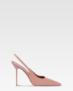 Slingback a punta in morbida pelle rosa texas lucido