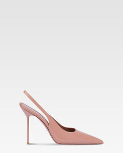 Slingback a punta in morbida pelle rosa texas lucido