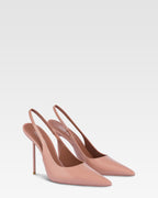Slingback a punta in morbida pelle rosa texas lucido