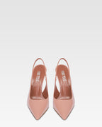 Slingback a punta in morbida pelle rosa texas lucido