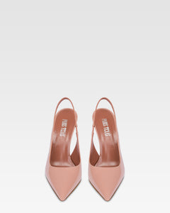 Slingback a punta in morbida pelle rosa texas lucido