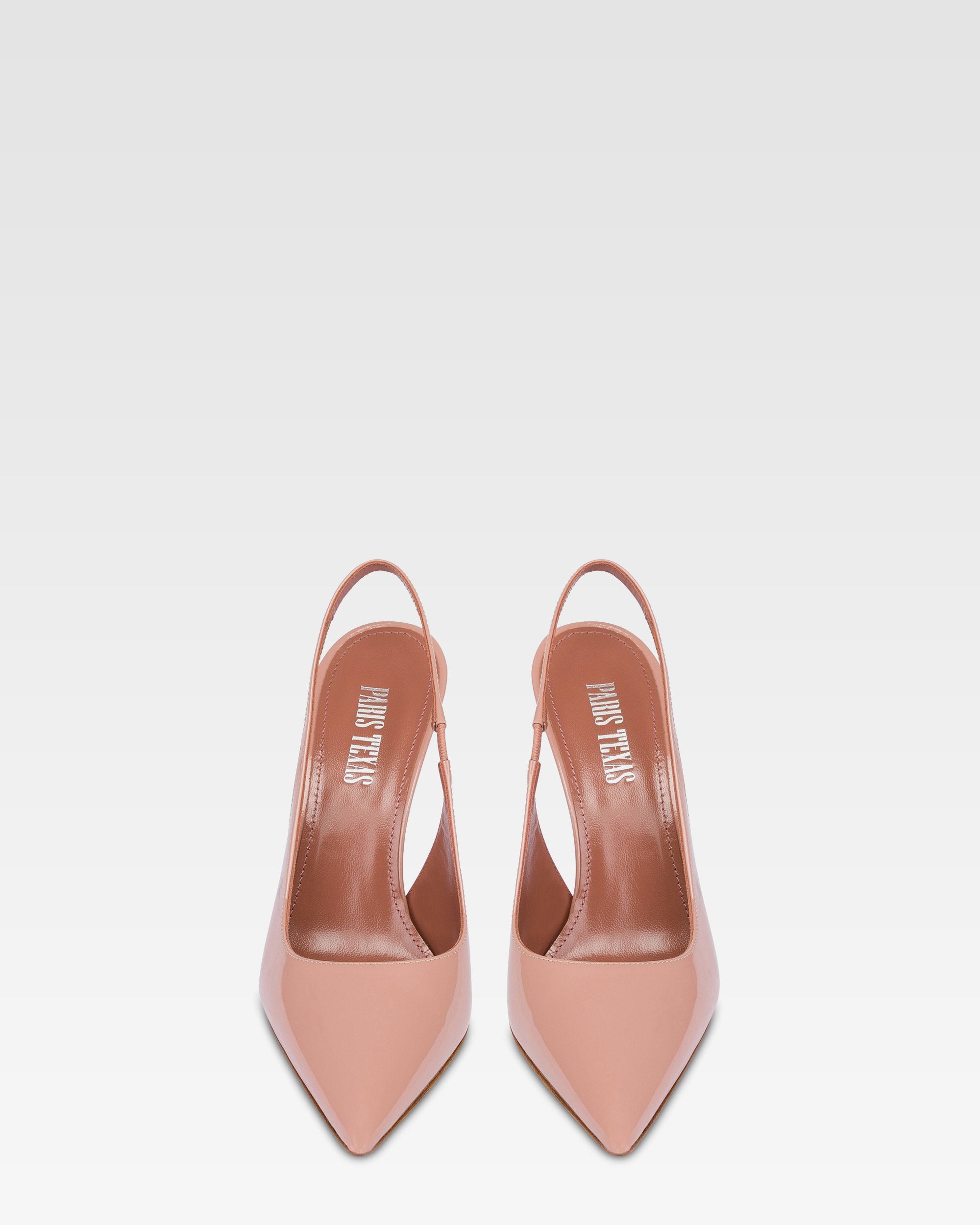 Slingback a punta in morbida pelle rosa texas lucido