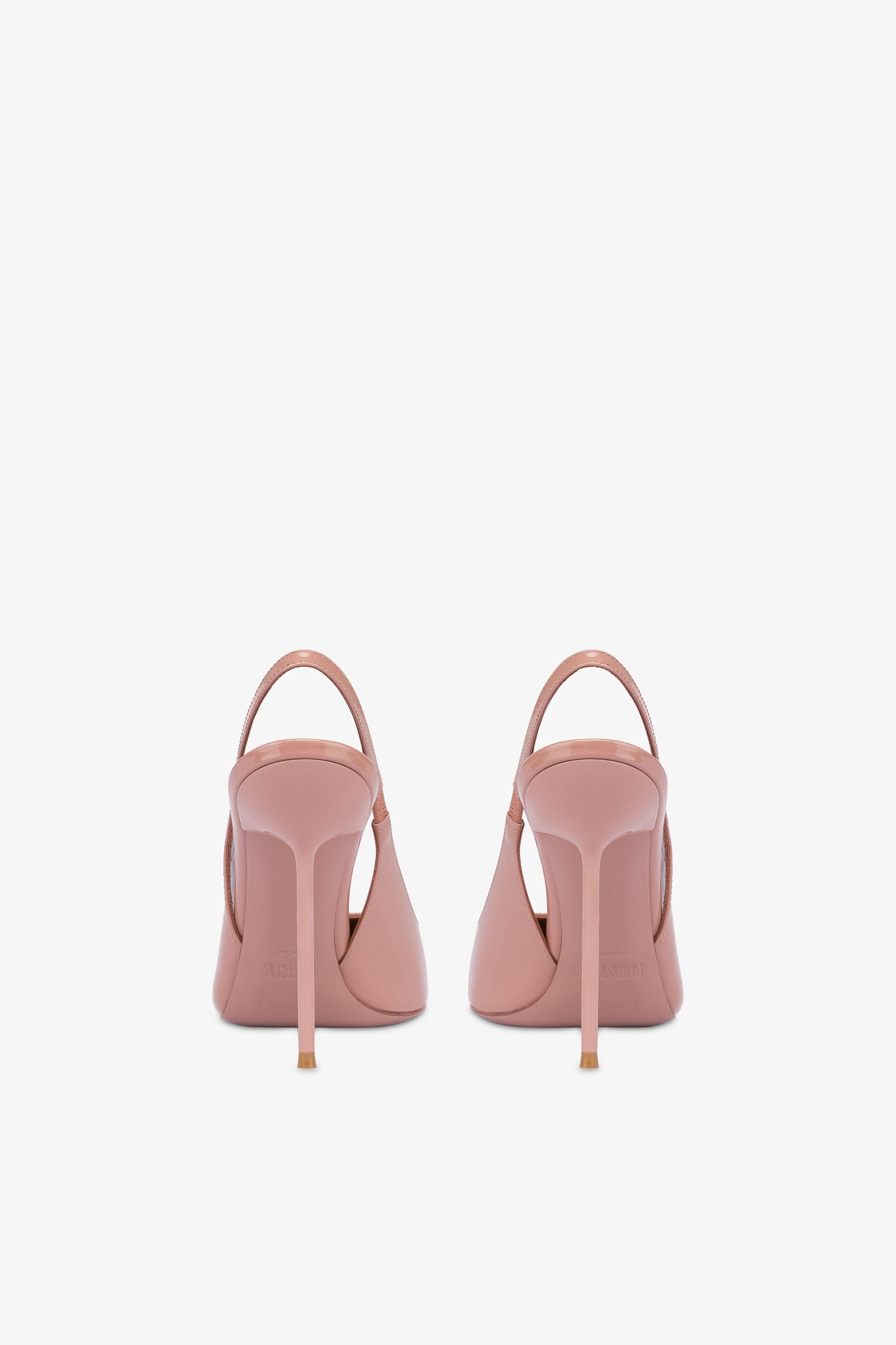 Scharfkantige, spitz zulaufende Slingbacks aus Lackleder in Texas Pink