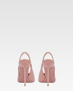 Slingback a punta in morbida pelle rosa texas lucido