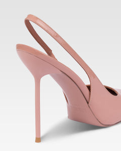 Slingback a punta in morbida pelle rosa texas lucido
