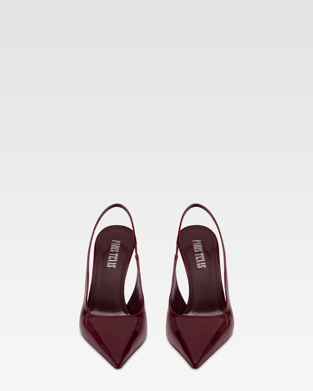 Slingbacks in rouge noir patent leather