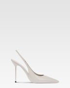 Slingbacks in grey patent leather